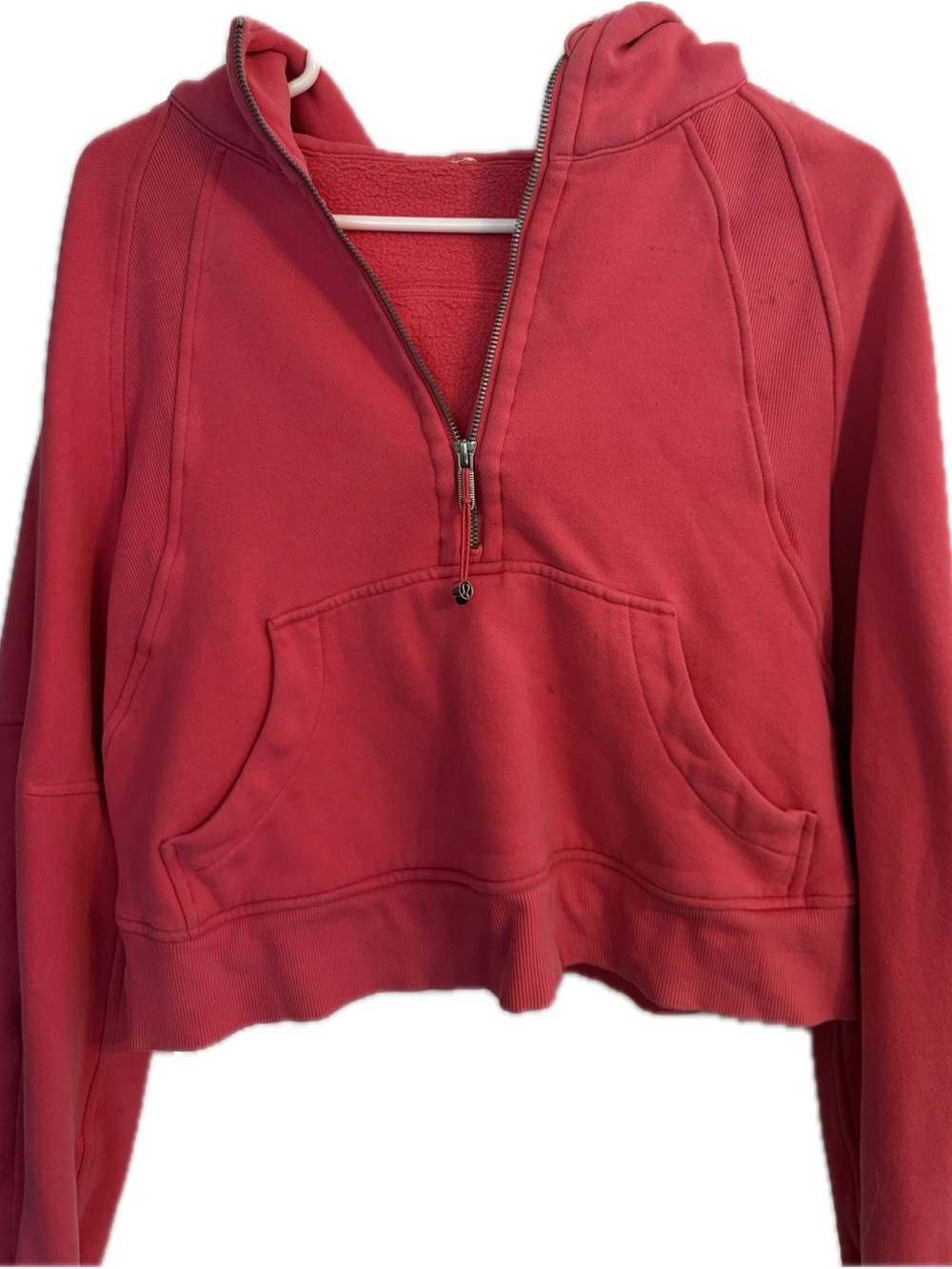 Half-Zip pink/red Lululemon Cropped Scuba Hoodie - Women